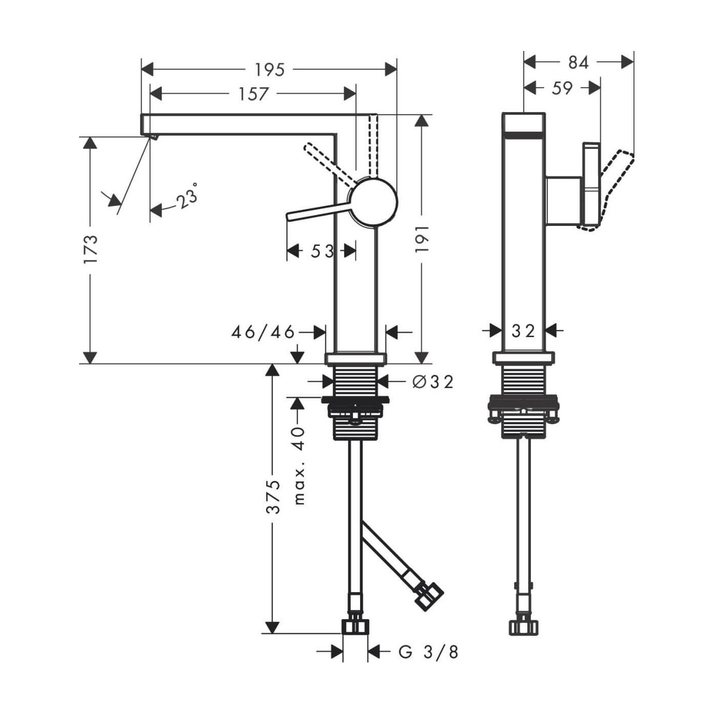 Bateria Umywalkowa Tecturis E Coolstart Biały Mat 73041700 Hansgrohe