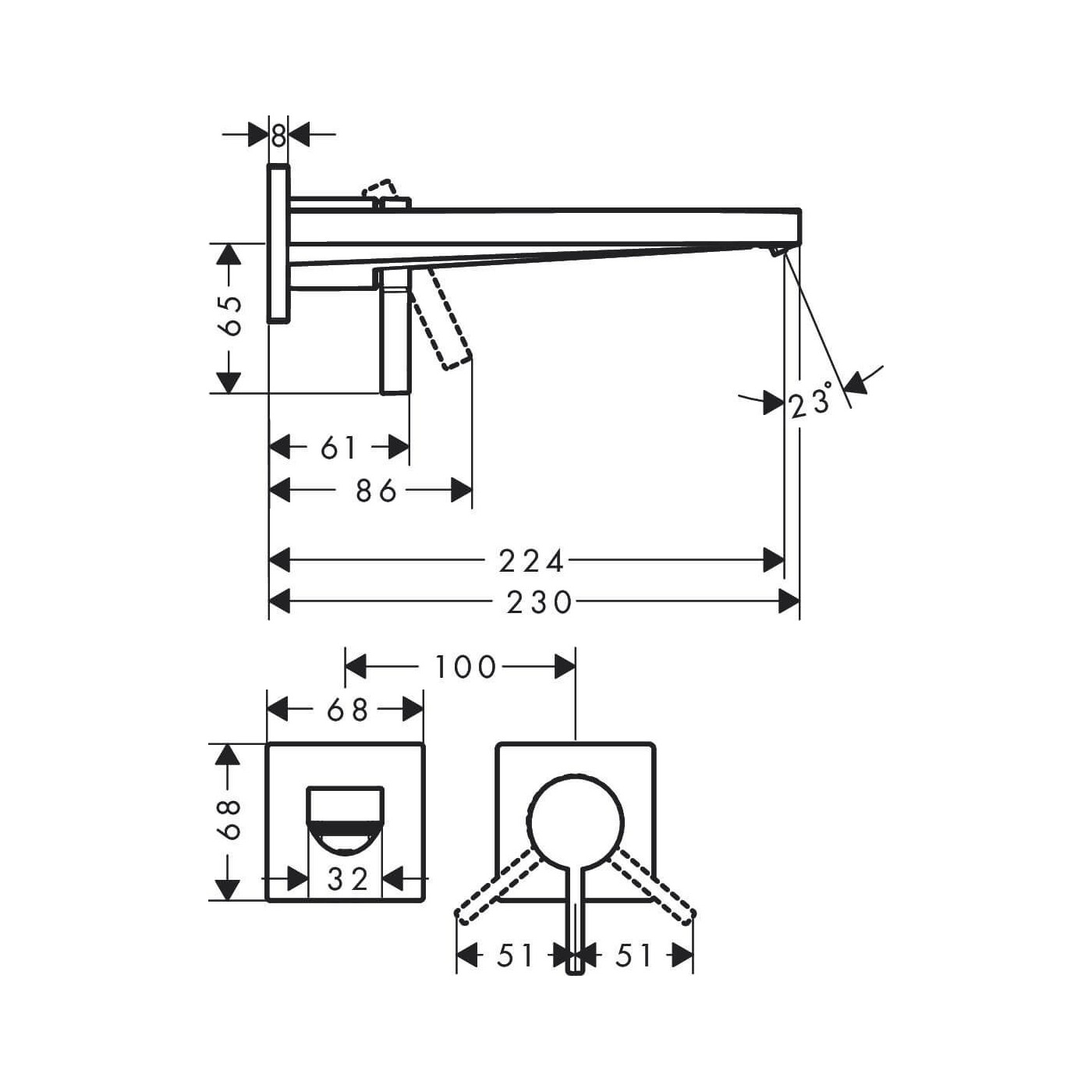 Bateria Umywalkowa Tecturis E Czarny Mat 73051670 Hansgrohe
