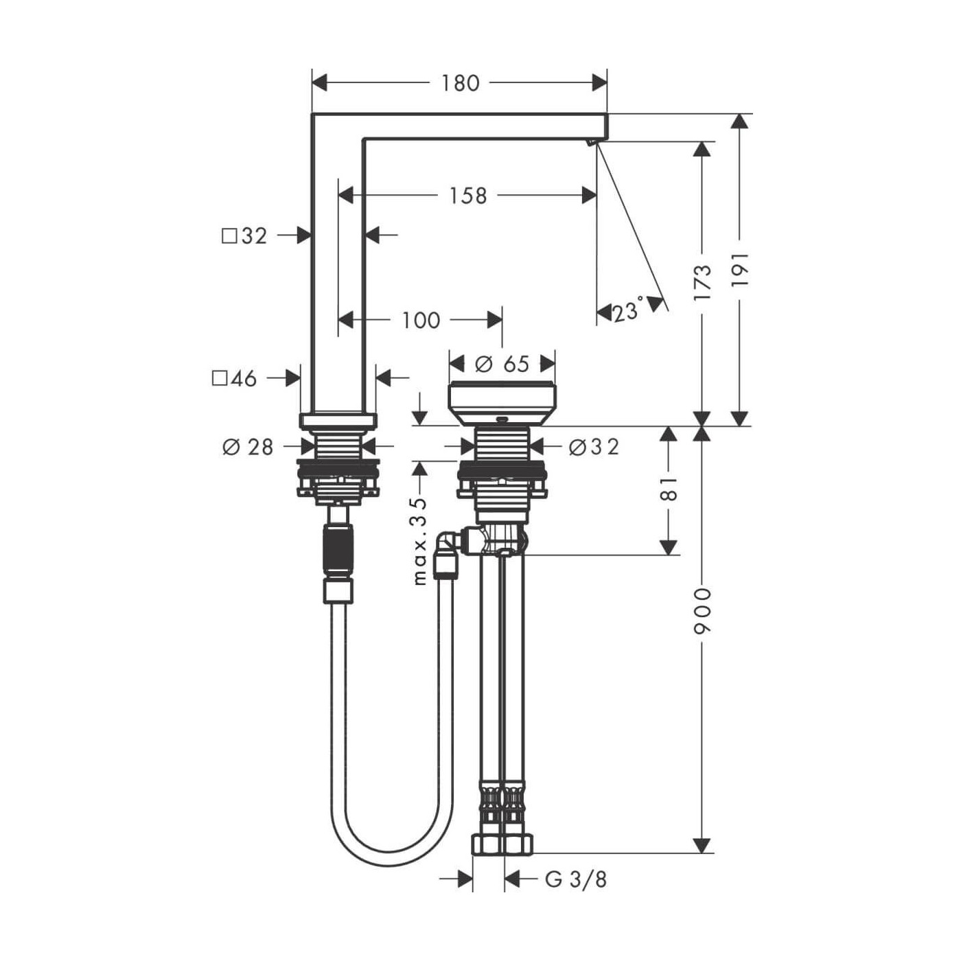 Bateria Umywalkowa Tecturis E Coolstart Chrom 73053000 Hansgrohe