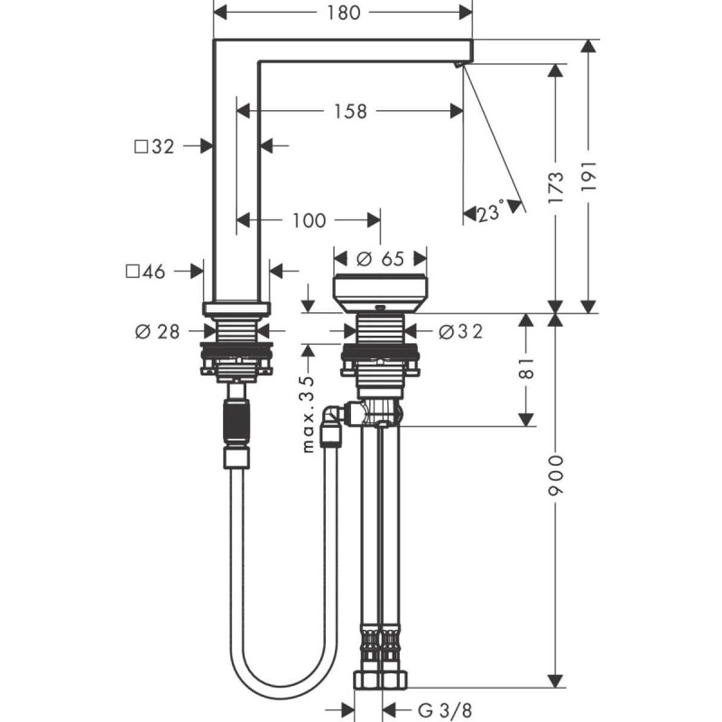 Bateria Umywalkowa Tecturis E Coolstart Chrom 73053000 Hansgrohe