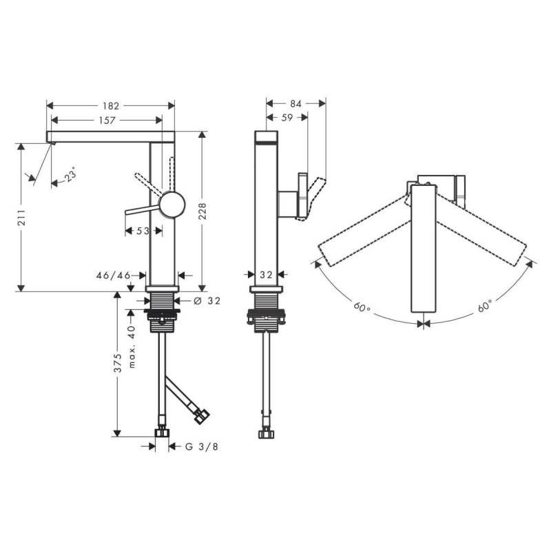 Bateria Umywalkowa Tecturis E Coolstart Czarny Mat 73060670 Hansgrohe