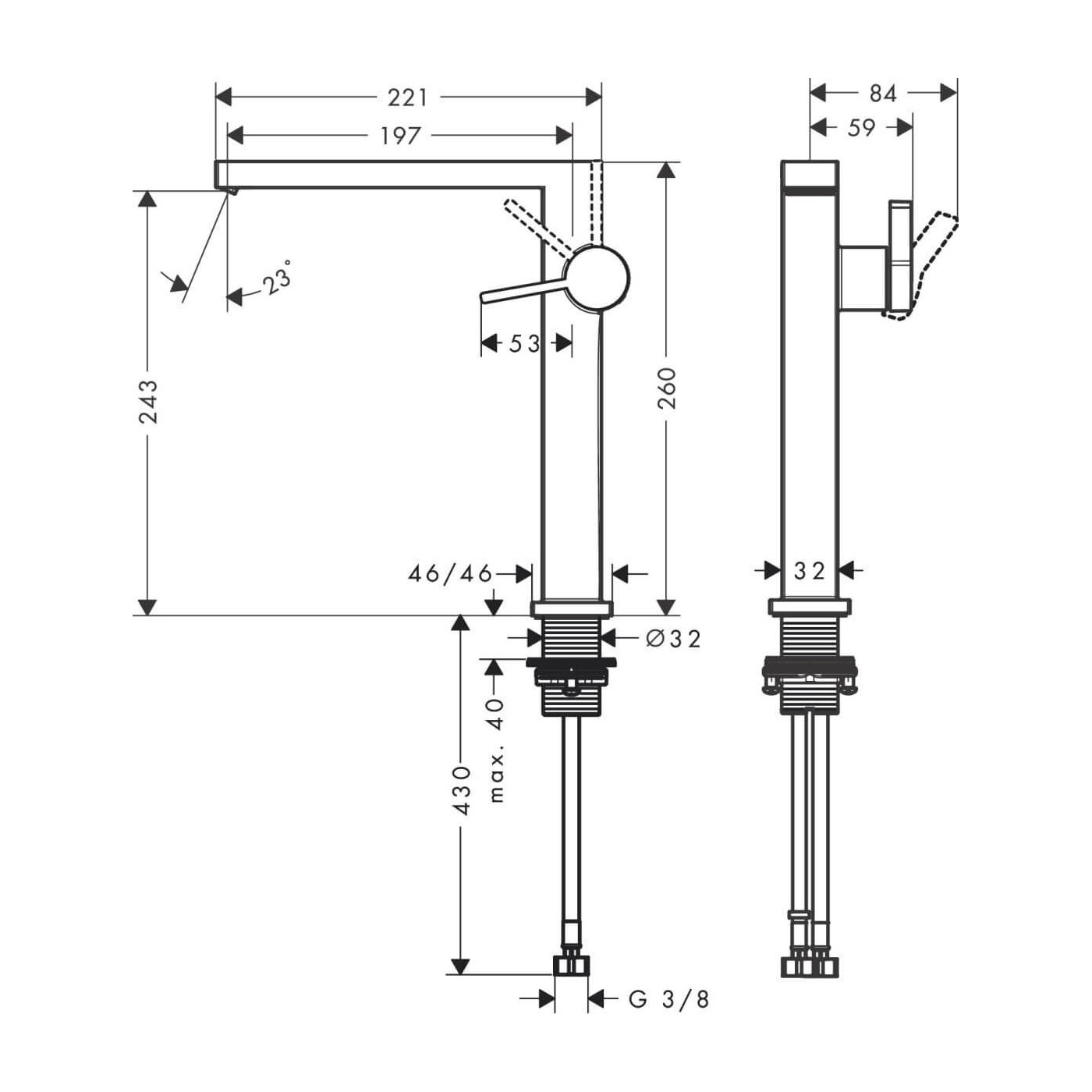 Bateria Umywalkowa Tecturis E Coolstart Biały Mat 73070700 Hansgrohe