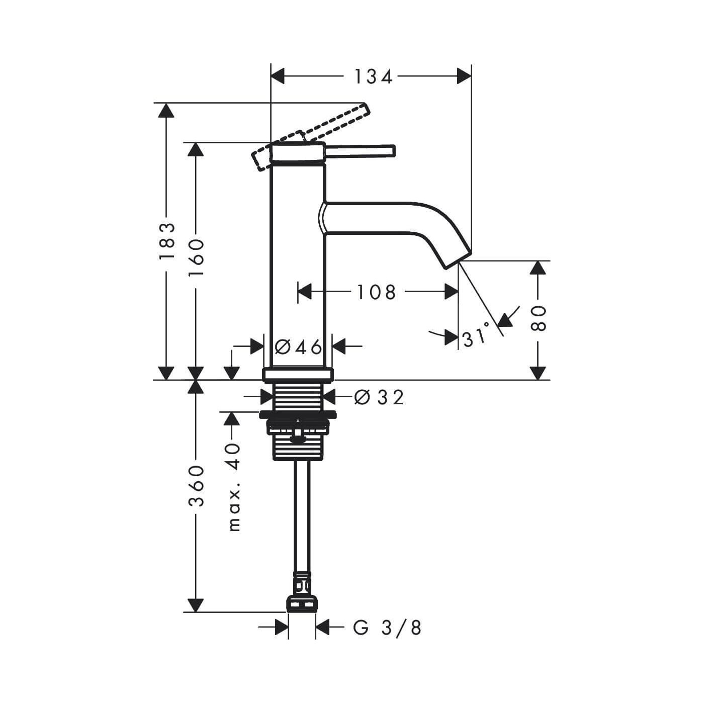 Bateria Umywalkowa Tecturis S Biały Mat 73313700 Hansgrohe