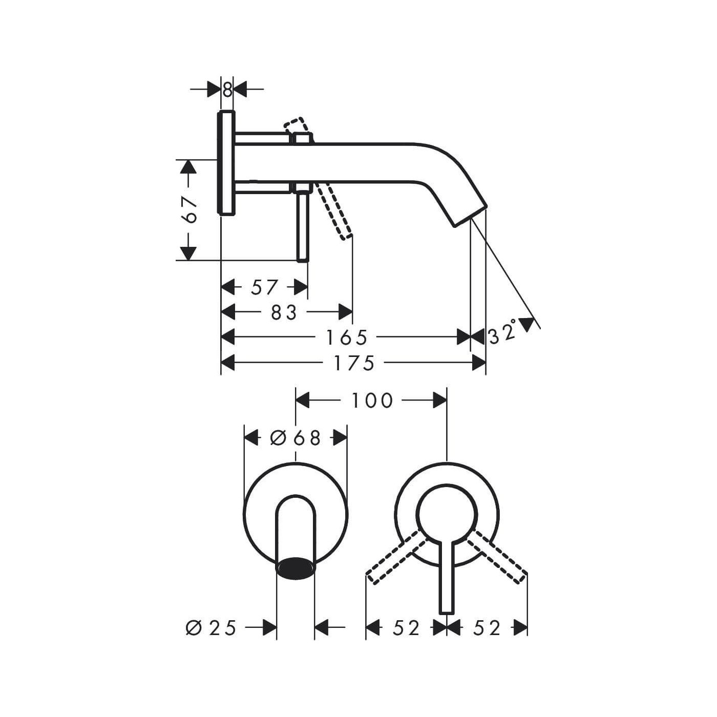 Bateria Umywalkowa Tecturis S Czarny Mat 73350670 Hansgrohe