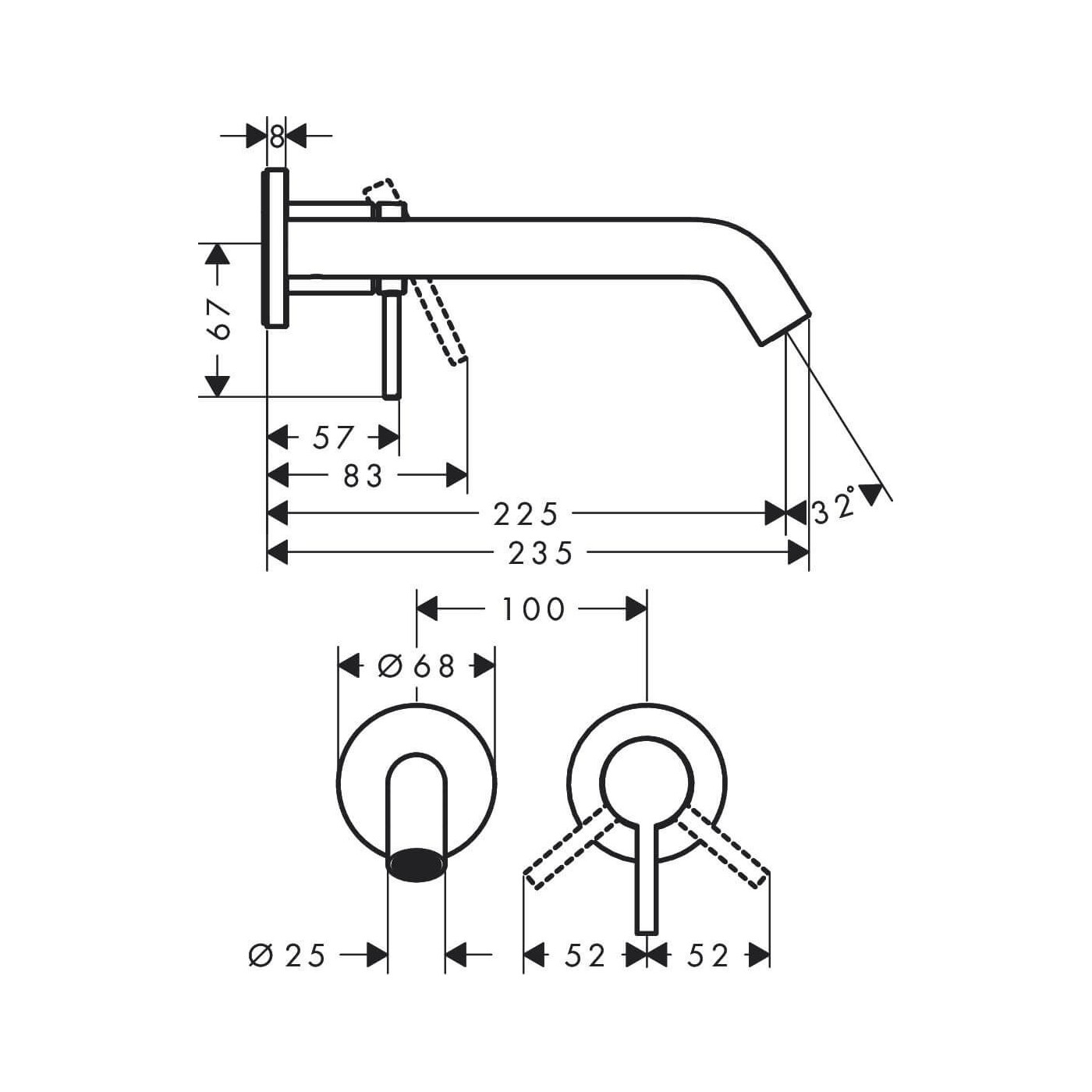 Bateria Umywalkowa Tecturis S Brąz Szczotkowany 73351140 Hansgrohe