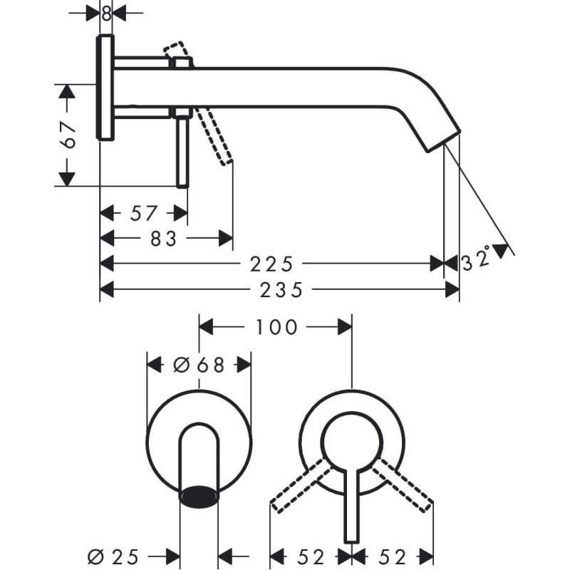 Bateria Umywalkowa Tecturis S Biały Mat 73351700 Hansgrohe