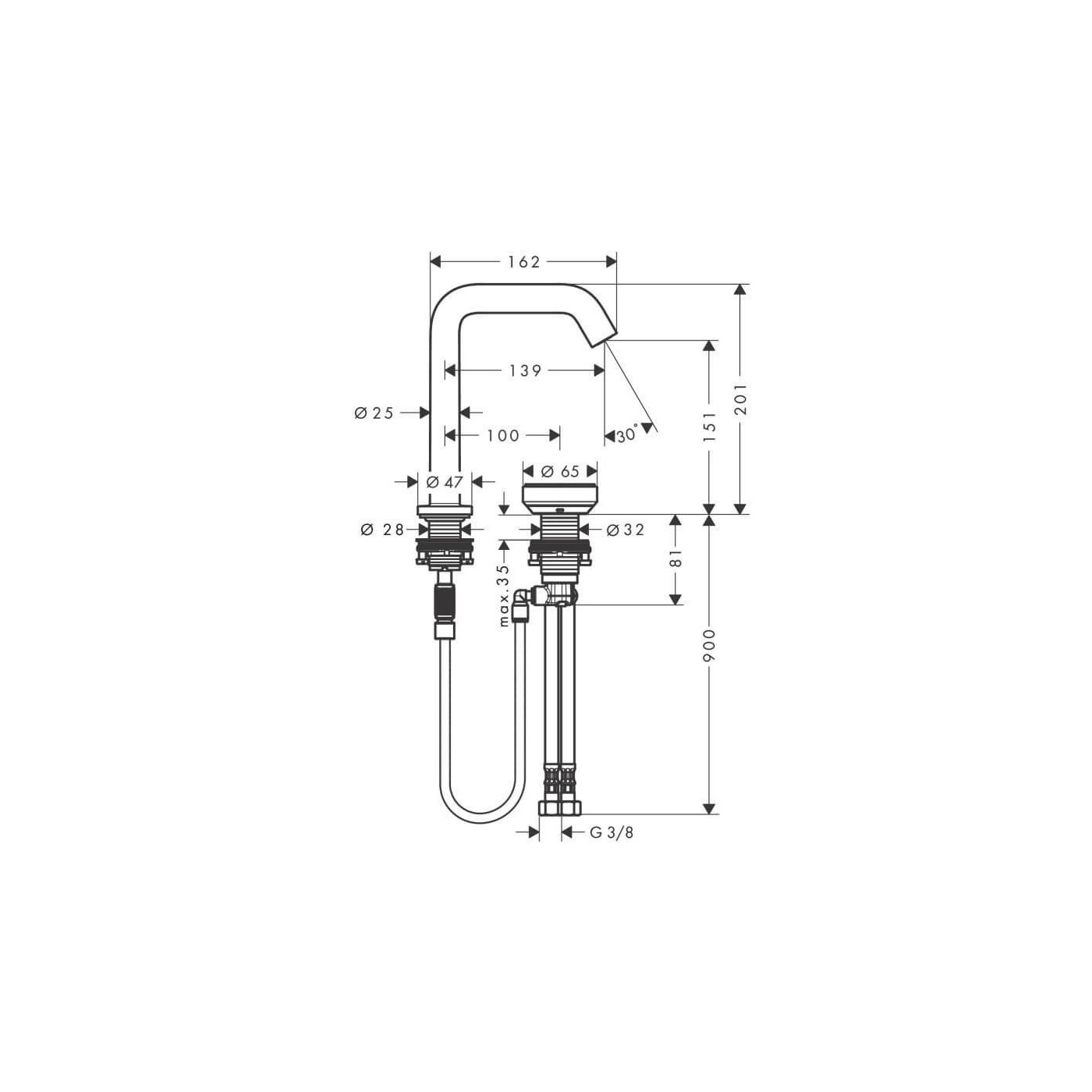 Bateria Umywalkowa Tecturis S Coolstart Chrom 73353000 Hansgrohe
