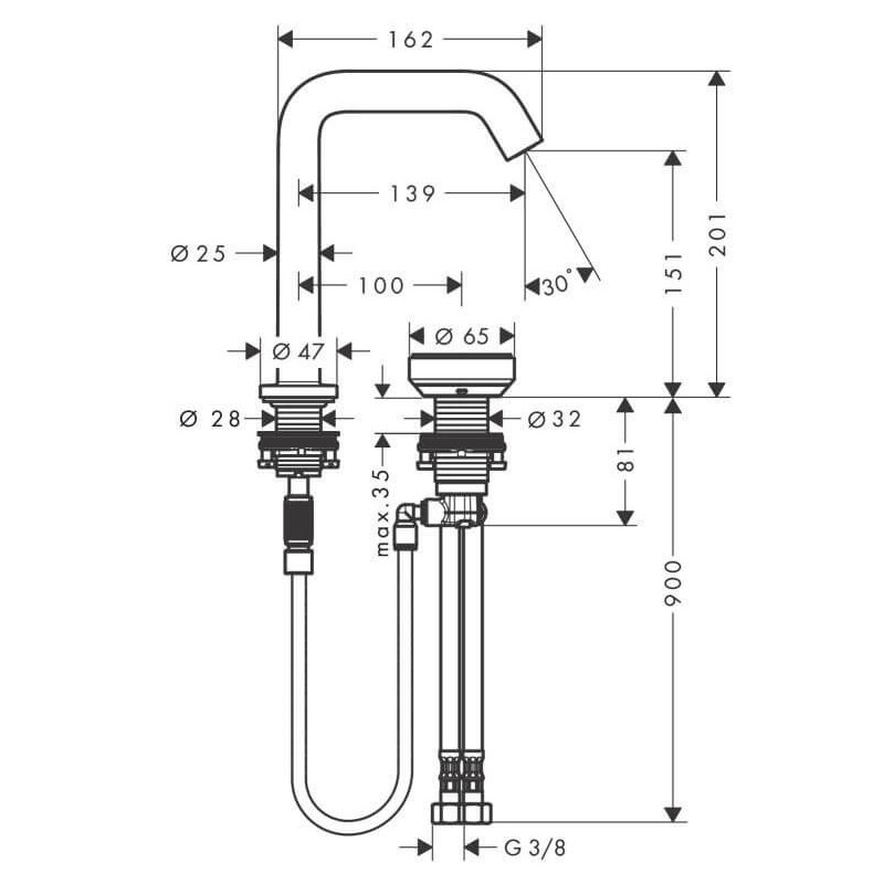 Bateria Umywalkowa Tecturis S Coolstart Chrom 73353000 Hansgrohe