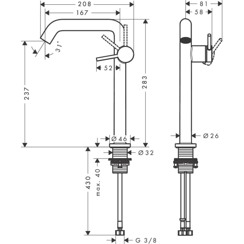 Bateria Umywalkowa Tecturis S Coolstart Czarny Mat 73370670 Hansgrohe