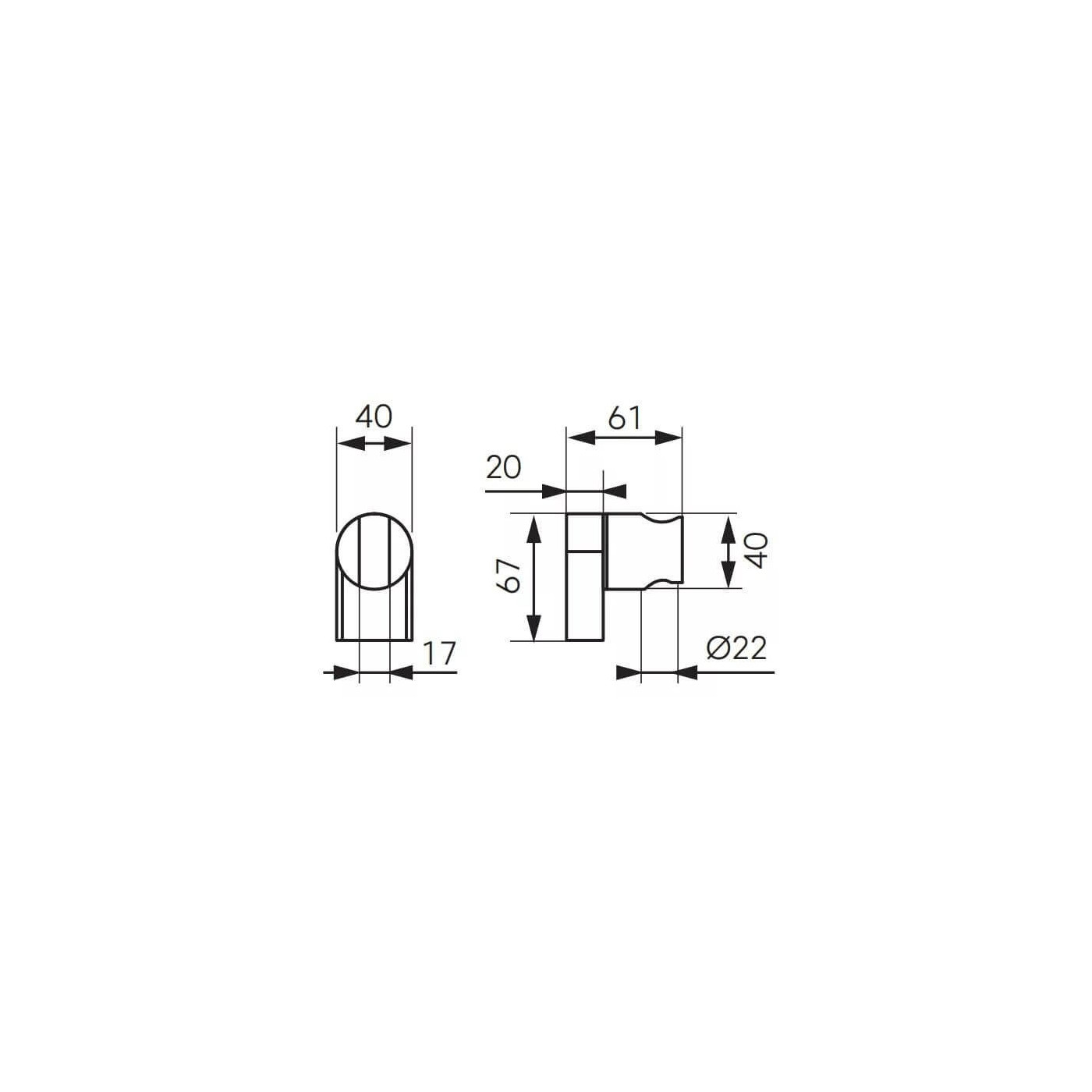 Uchwyt Natryskowy Punktowy Inula Czarny FD8-703-22 F-design