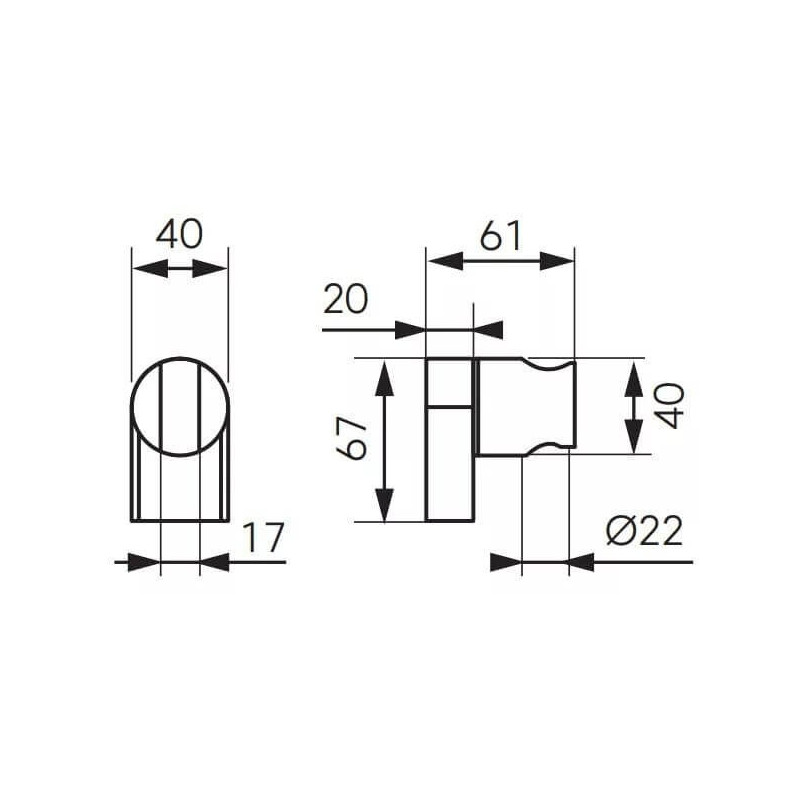 Uchwyt Natryskowy Punktowy Inula Czarny FD8-703-22 F-design