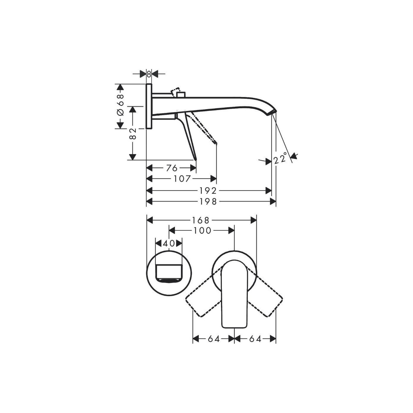 Jednouchwytowa Bateria Umywalkowa Podtynkowa Vivenis Czarny Mat 75050670 Hansgrohe