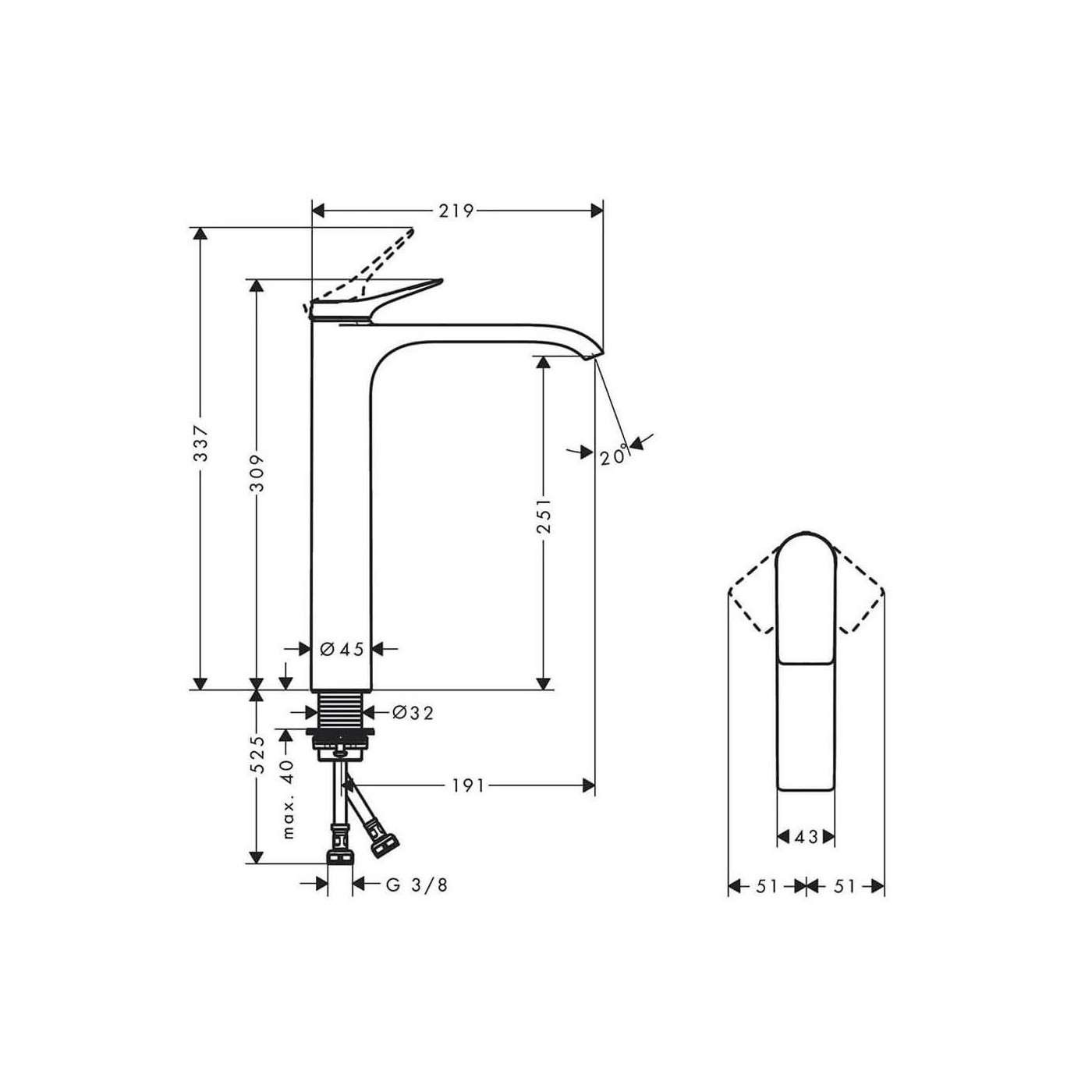 Jednouchwytowa Bateria Umywalkowa Vivenis Czarny Mat 75042670 Hansgrohe