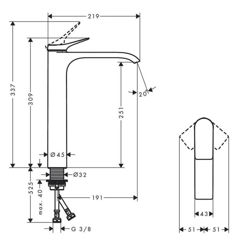 Jednouchwytowa Bateria Umywalkowa Vivenis Czarny Mat 75042670 Hansgrohe