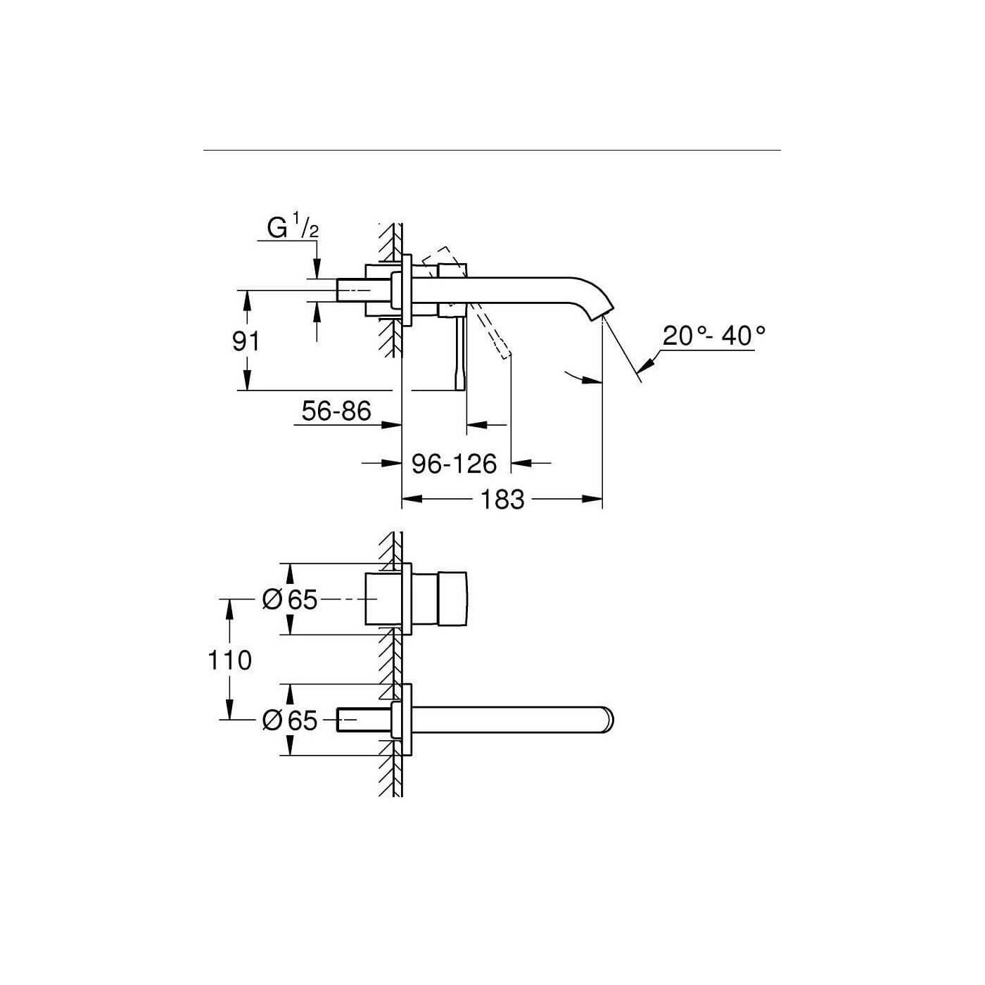 Bateria Umywalkowa Podtynkowa Essence Rozmiar M 29192DC1 Grohe