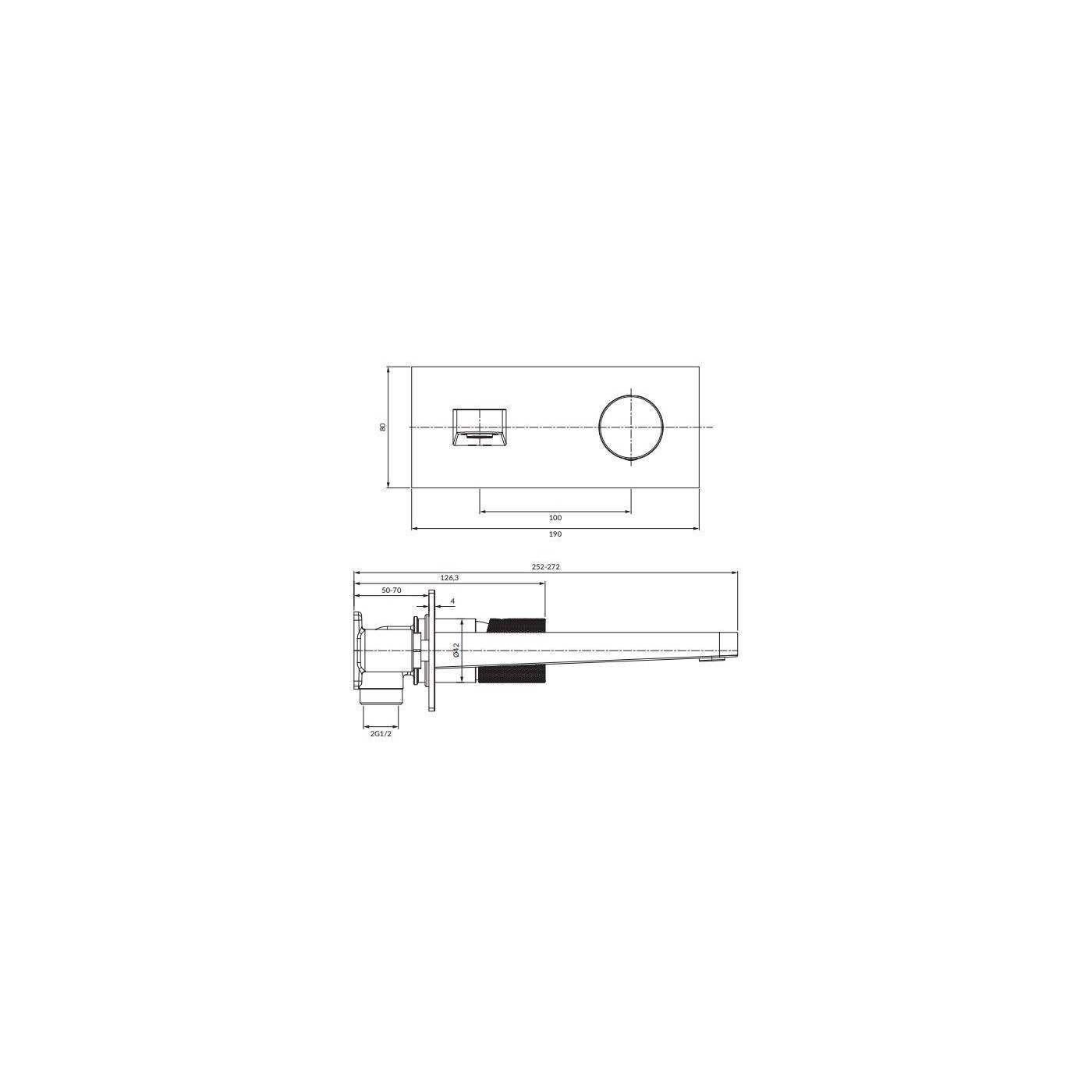 Bateria Umywalkowa Podtynkowa Contour Miedź Szczotkowana CT8015CPB Omnires
