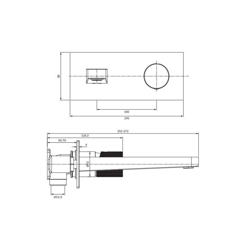 Bateria Umywalkowa Podtynkowa Contour Miedź Szczotkowana CT8015CPB Omnires