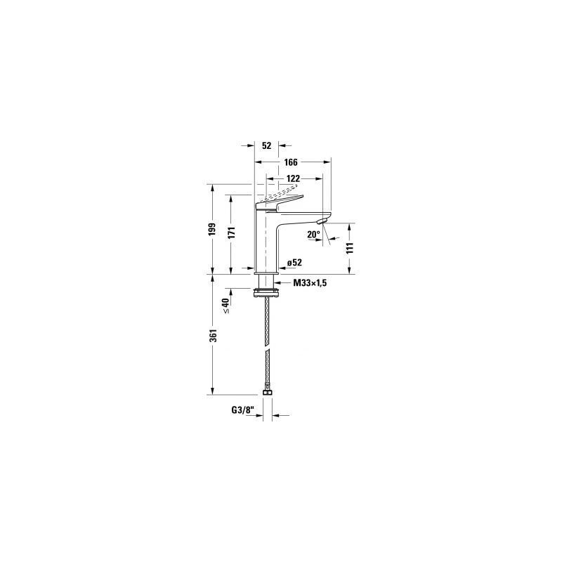 Bateria Umywalkowa Wave Brąz Szczotkowany WA1020002004 Duravit