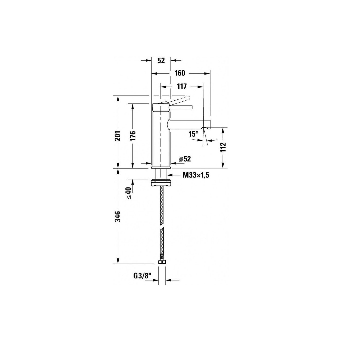 Bateria Umywalkowa Circle M Chrom CE1020002010 Duravit