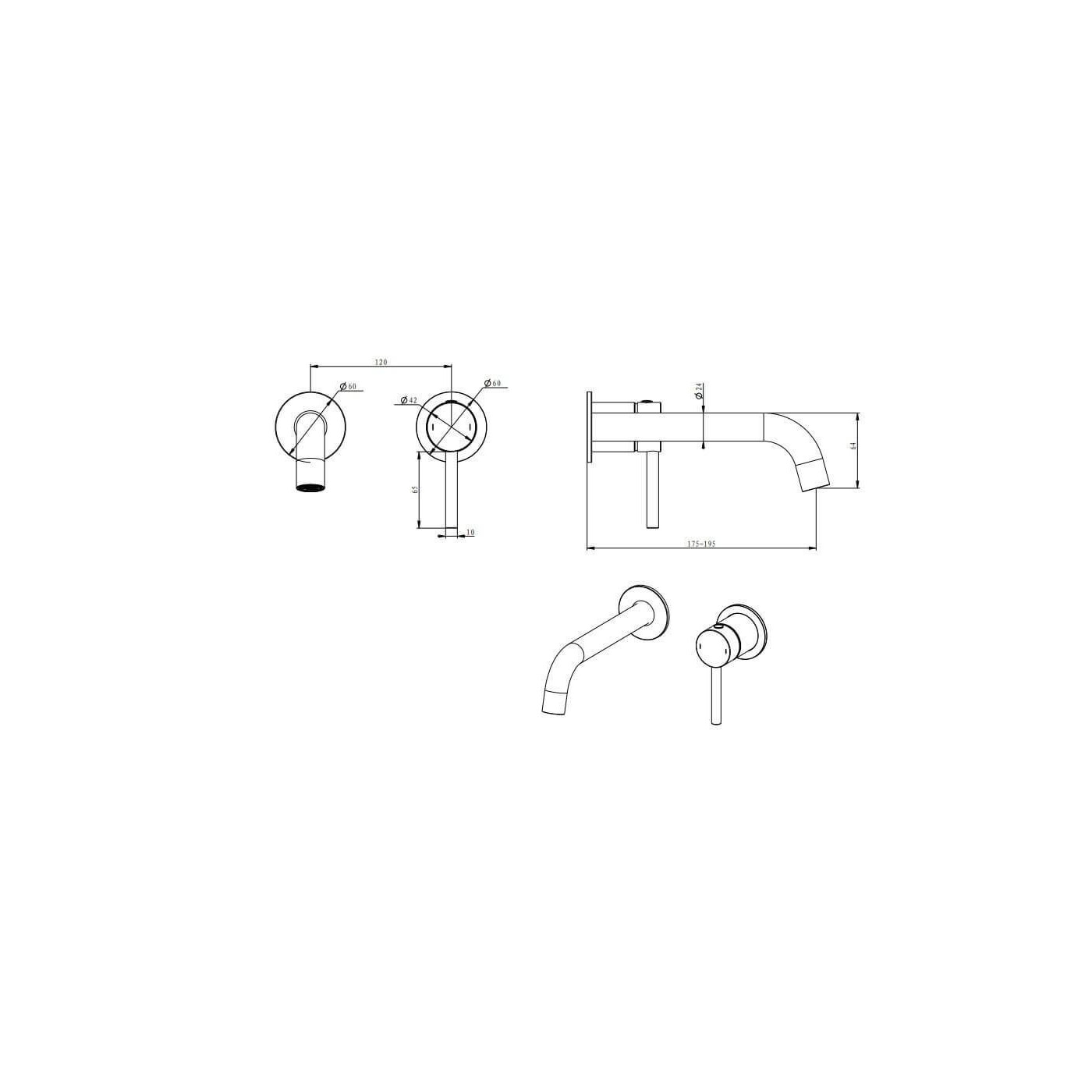 Bateria Umywalkowa Fly Złoty Szczotkowany 03012GN Emporia