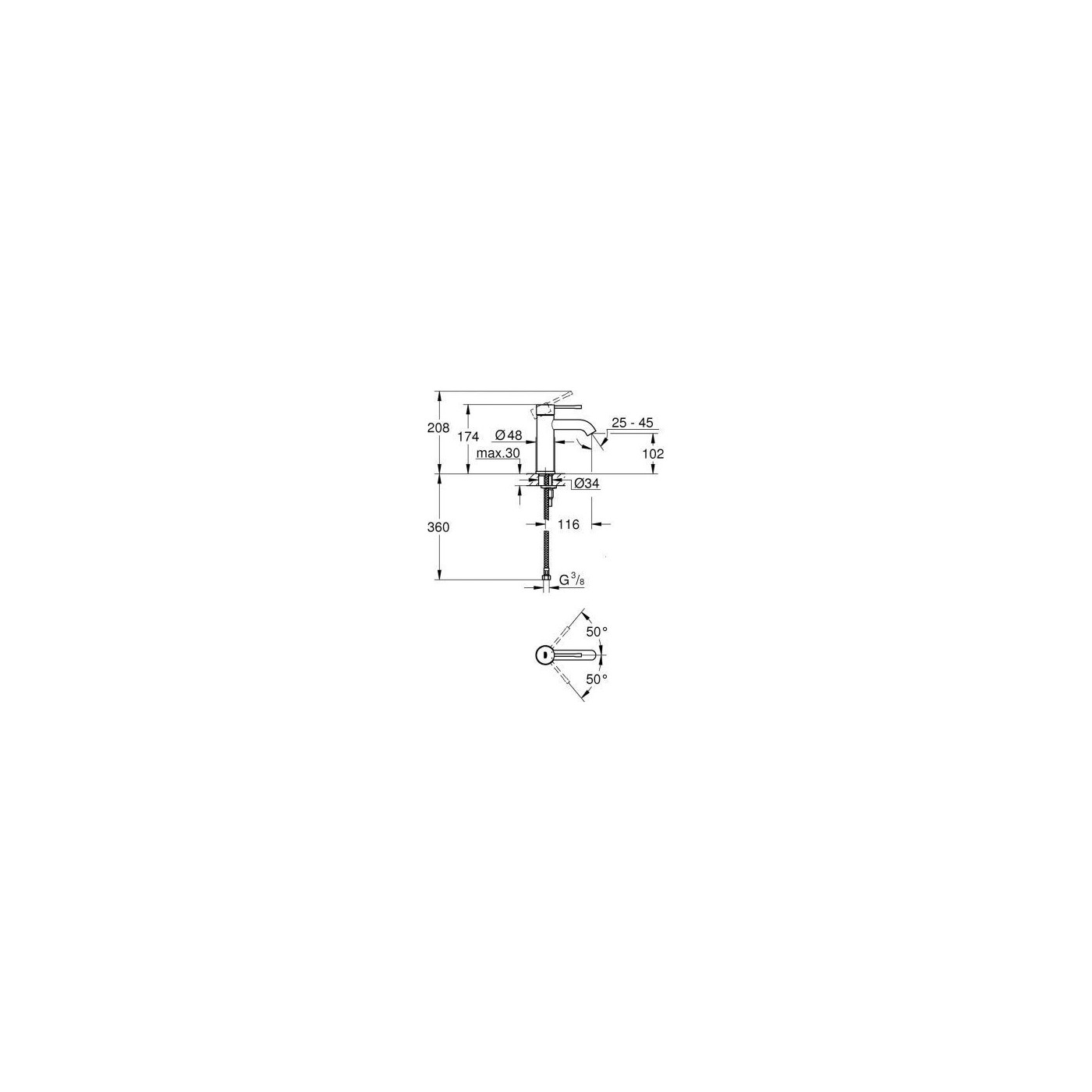 Bateria Umywalkowa Essence S Brushed Cool Sunrise 23590GN1 Grohe