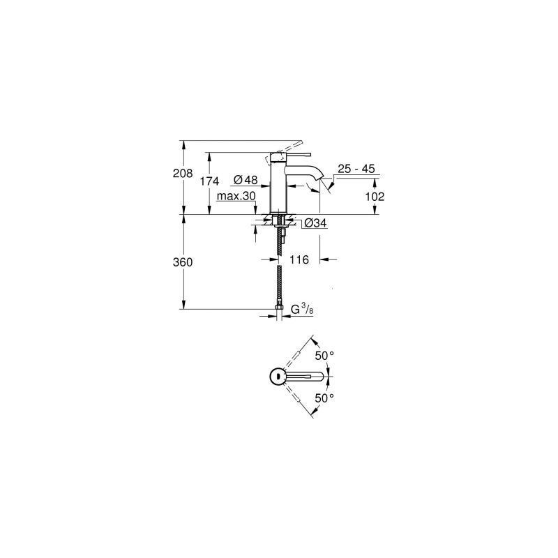 Bateria Umywalkowa Essence S Brushed Cool Sunrise 23590GN1 Grohe