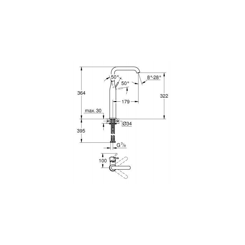 Bateria Umywalkowa XL Essence Cool Sunrise 32901GL1 Grohe