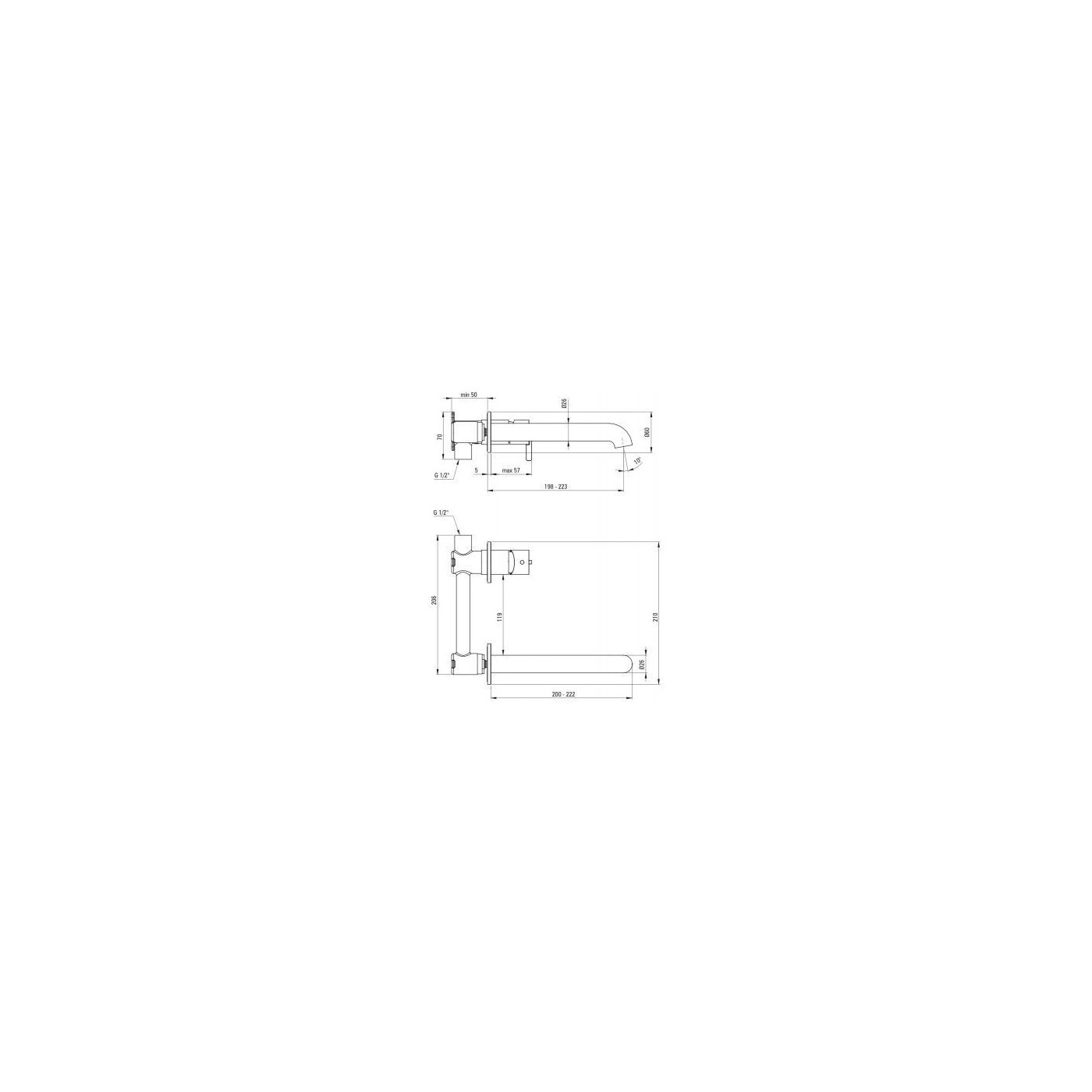 Bateria Umywalkowa Podtynkowa Silia Nero BQSN54L Deante