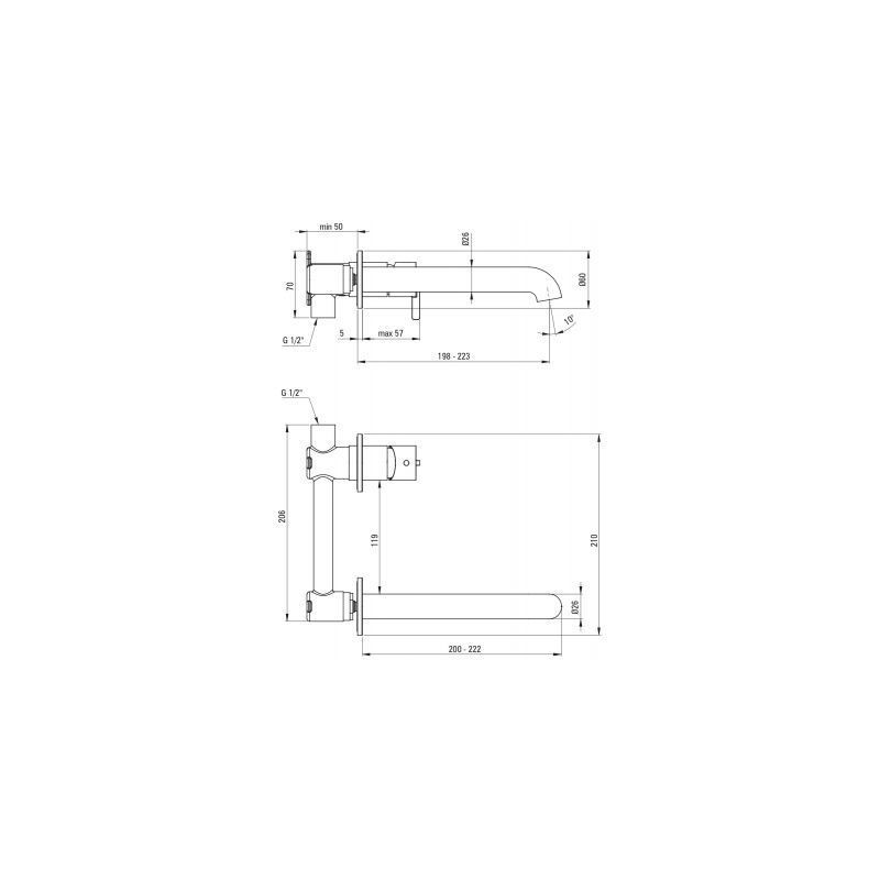 Bateria Umywalkowa Podtynkowa Silia Nero BQSN54L Deante