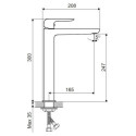 Bateria Umywalkowa Stojąca Wysoka Clever 2.0 Czarny Soft AREX.4102BS Excellent