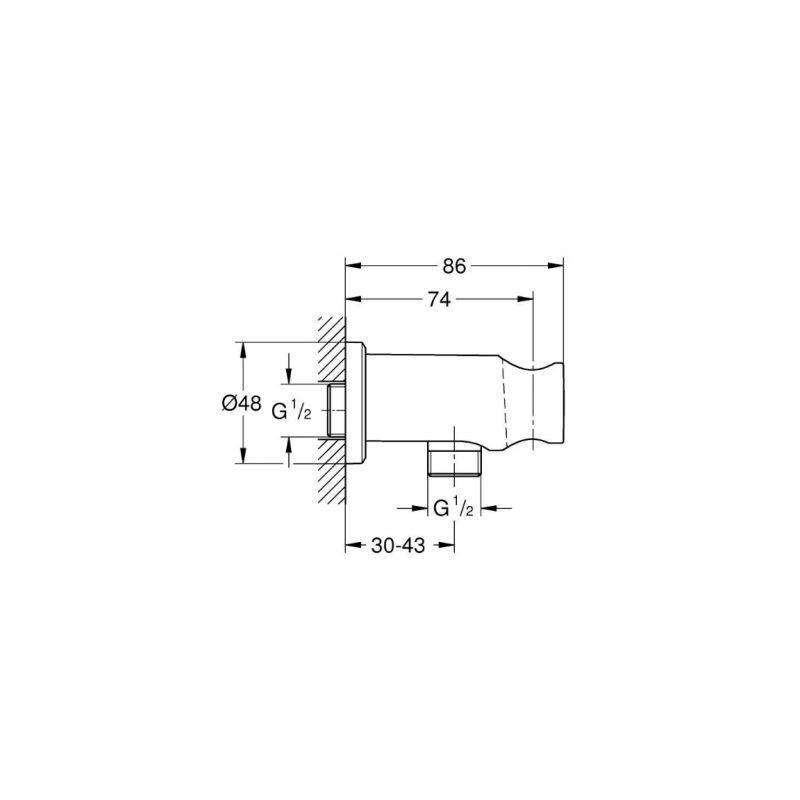 Przyłącze Kątowe Rainshower Brushed Hard Graphite 26658AL0 Grohe