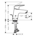 Bateria Umywalkowa 70 Z Kompletem Odpływowym Z Cięgłem Logis 71070670 Hansgrohe