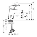 Bateria Umywalkowa 70 Coolstart Z 2 Zakresami Przepływu Bez Kompletu Odpływowego Logis 71076000 Hansgrohe