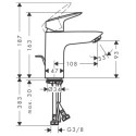 Bateria Umywalkowa 100 Z Kompletem Odpływowym Z Cięgłem Logis 71100670 Hansgrohe