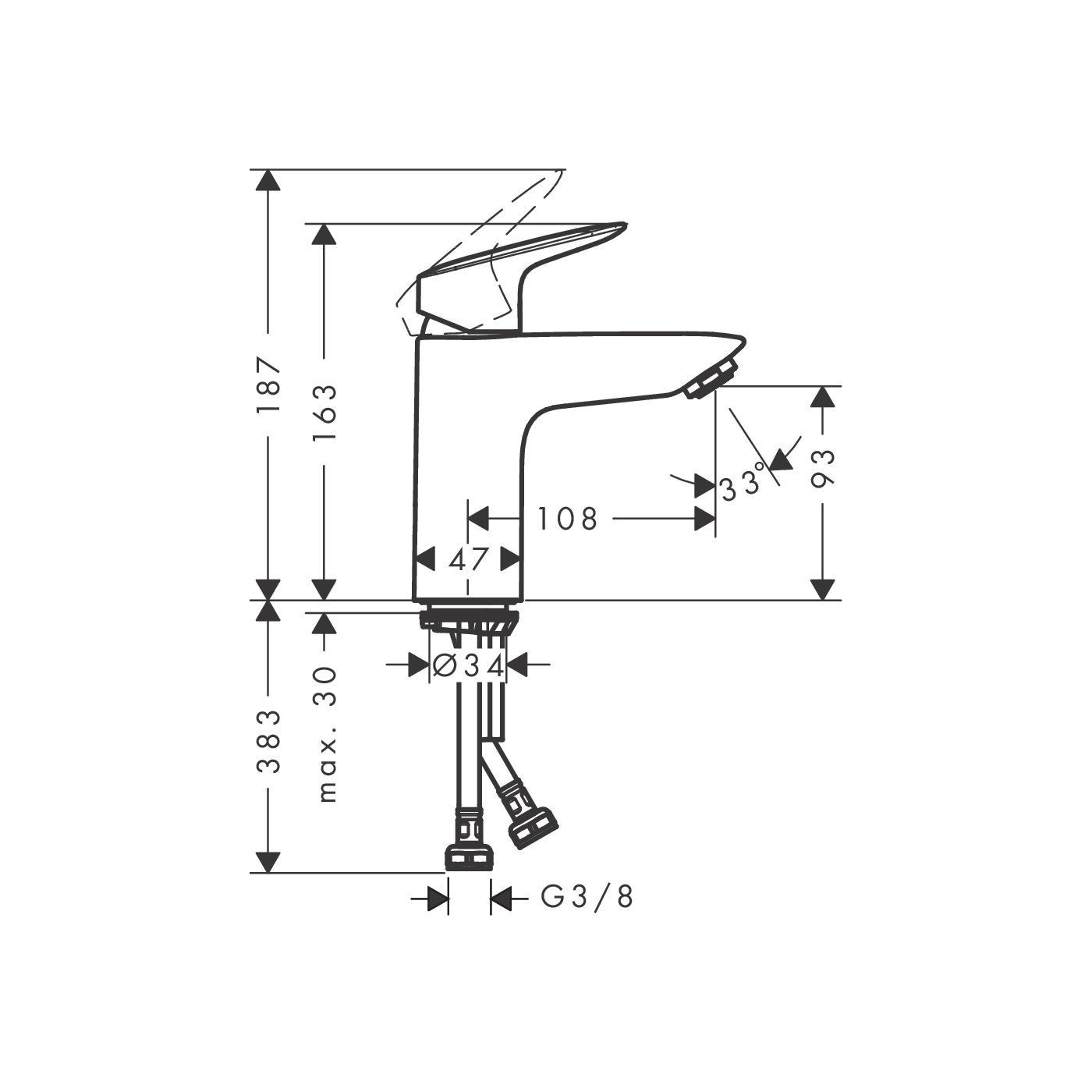 Bateria Umywalkowa 100 Coolstart Bez Kompletu Odpływowego Logis 71103670 Hansgrohe