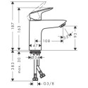 Bateria Umywalkowa 100 Z Kompletem Odpływowym Push-Open Logis 71107670 Hansgrohe