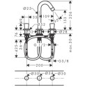 3-Otworowa Bateria Umywalkowa 150 Z Kompletem Odpływowym Z Cięgłem Logis 71133000 Hansgrohe