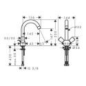 Bateria Umywalkowa 150 Z Kompletem Odpływowym Z Cięgłem Logis 71222000 Hansgrohe