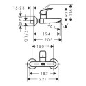 Bateria Umywalkowa Ścienna Natynkowa Logis 71225000 Hansgrohe