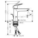 Bateria Umywalkowa 110 Fine Z Kompletem Odpływowym Z Cięgłem Logis 71251670 Hansgrohe