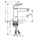 Bateria Umywalkowa 110 Fine Bez Kompletu Odpływowego Logis 71253000 Hansgrohe