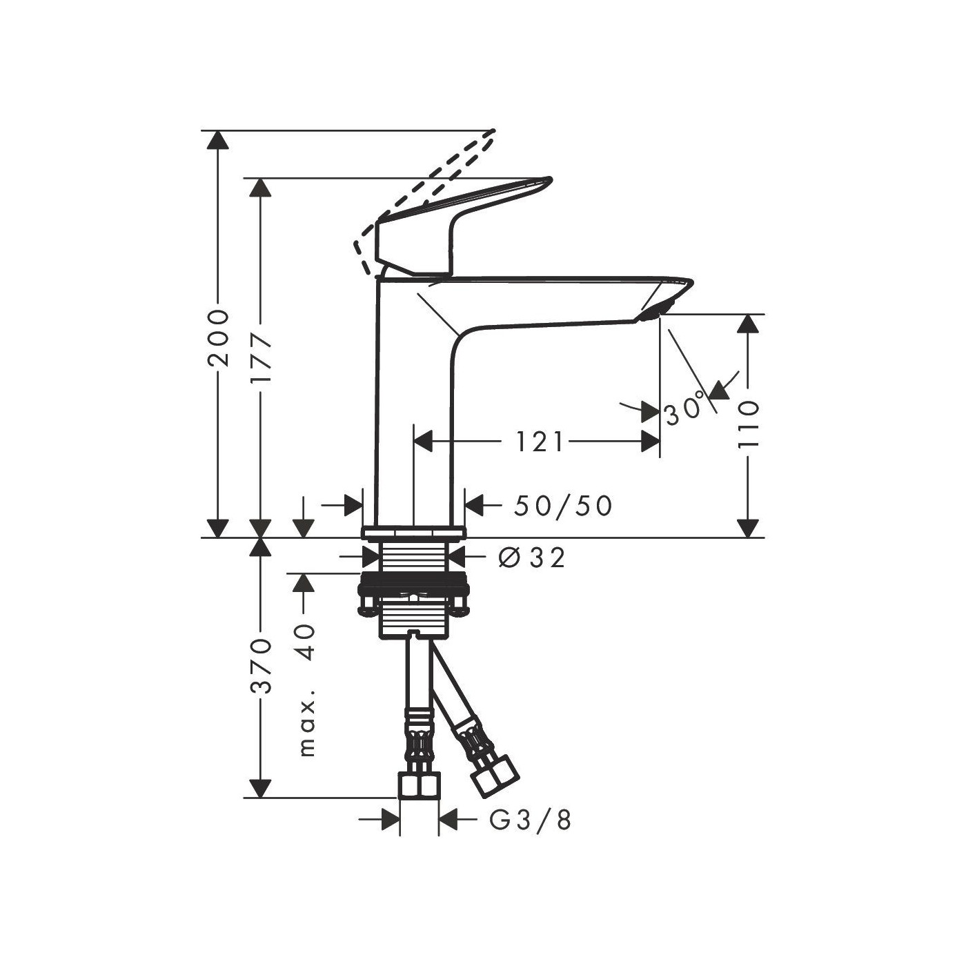 Bateria Umywalkowa 110 Fine Bez Kompletu Odpływowego Logis 71253000 Hansgrohe