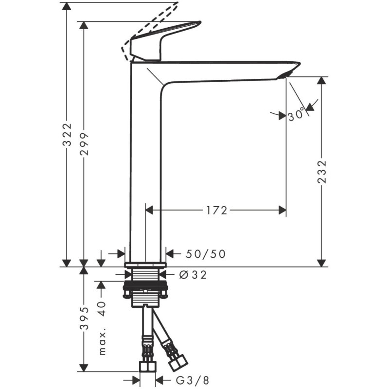 Bateria Umywalkowa 240 Fine Bez Kompletu Odpływowego Logis 71258000 Hansgrohe