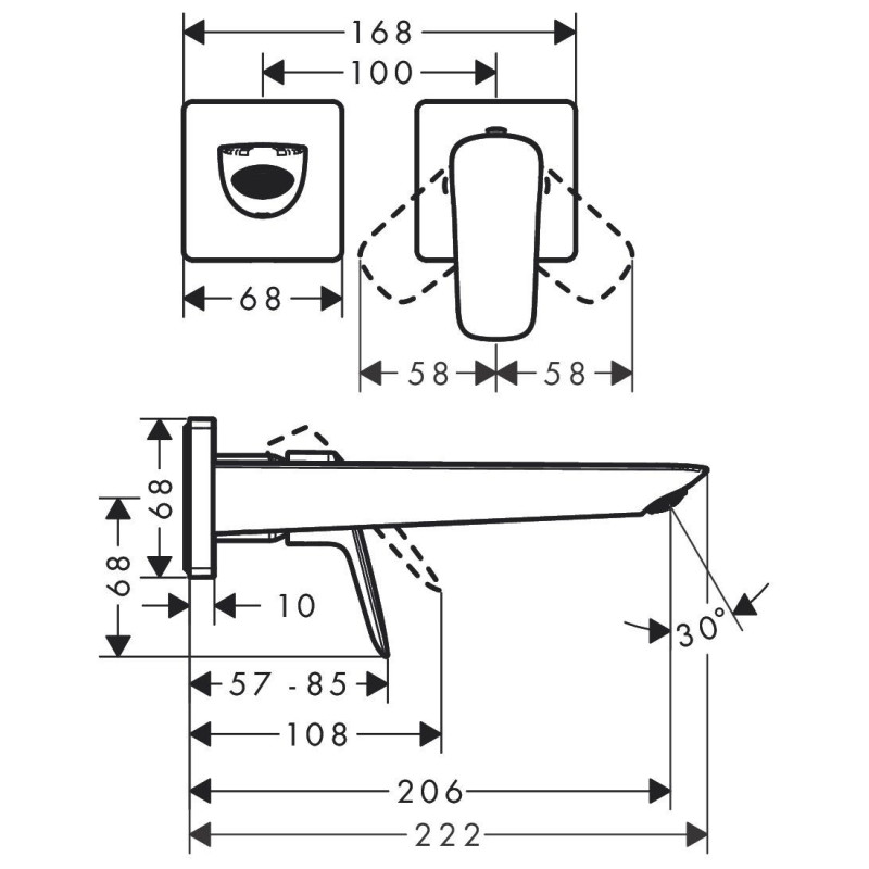 Podtynkowa Bateria Umywalkowa Z Wylewką 20,6 cm Logis Chrom 71256000 Hansgrohe