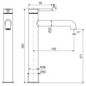 Bateria Umywalkowa Stojąca Wysoka Delta PI Biały Mat AREX.1212WH Excellent