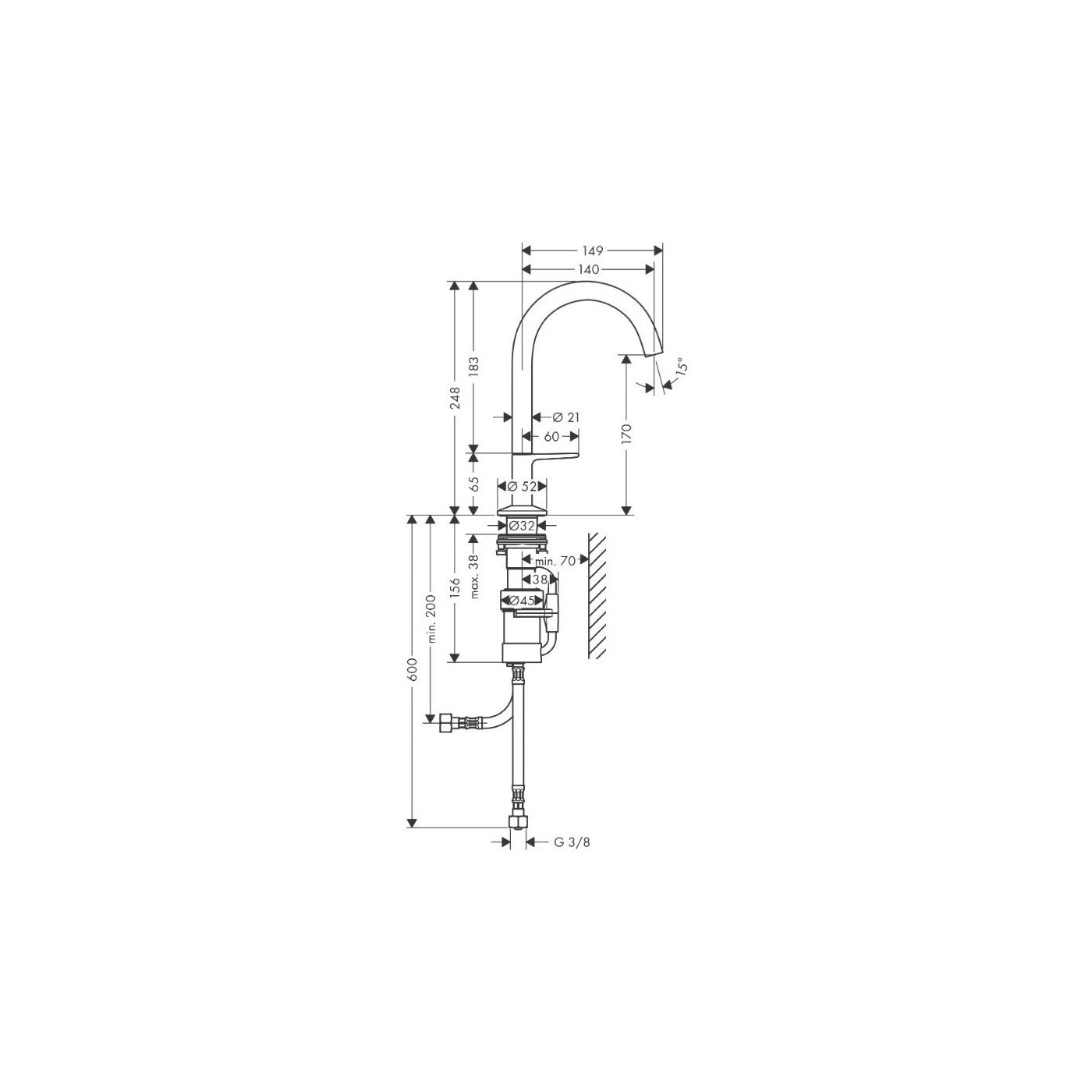 Bateria Umywalkowa Select Z Kompletem Odpływowym Push-Open Czarny Mat 48020670 Axor