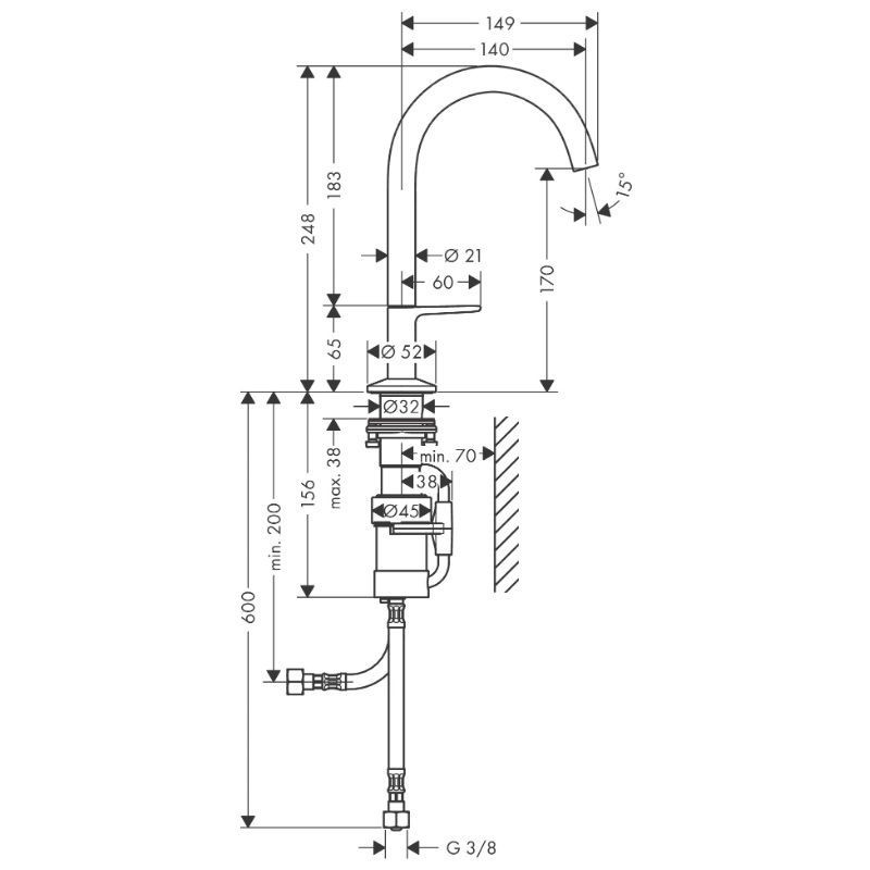 Bateria Umywalkowa Select Z Kompletem Odpływowym Push-Open Czarny Mat 48020670 Axor