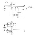 2-Otworowa Bateria Umywalkowa Do Montażu Podtynkowego Rozmiar M Eurosmart Matte Black 293382433 Grohe