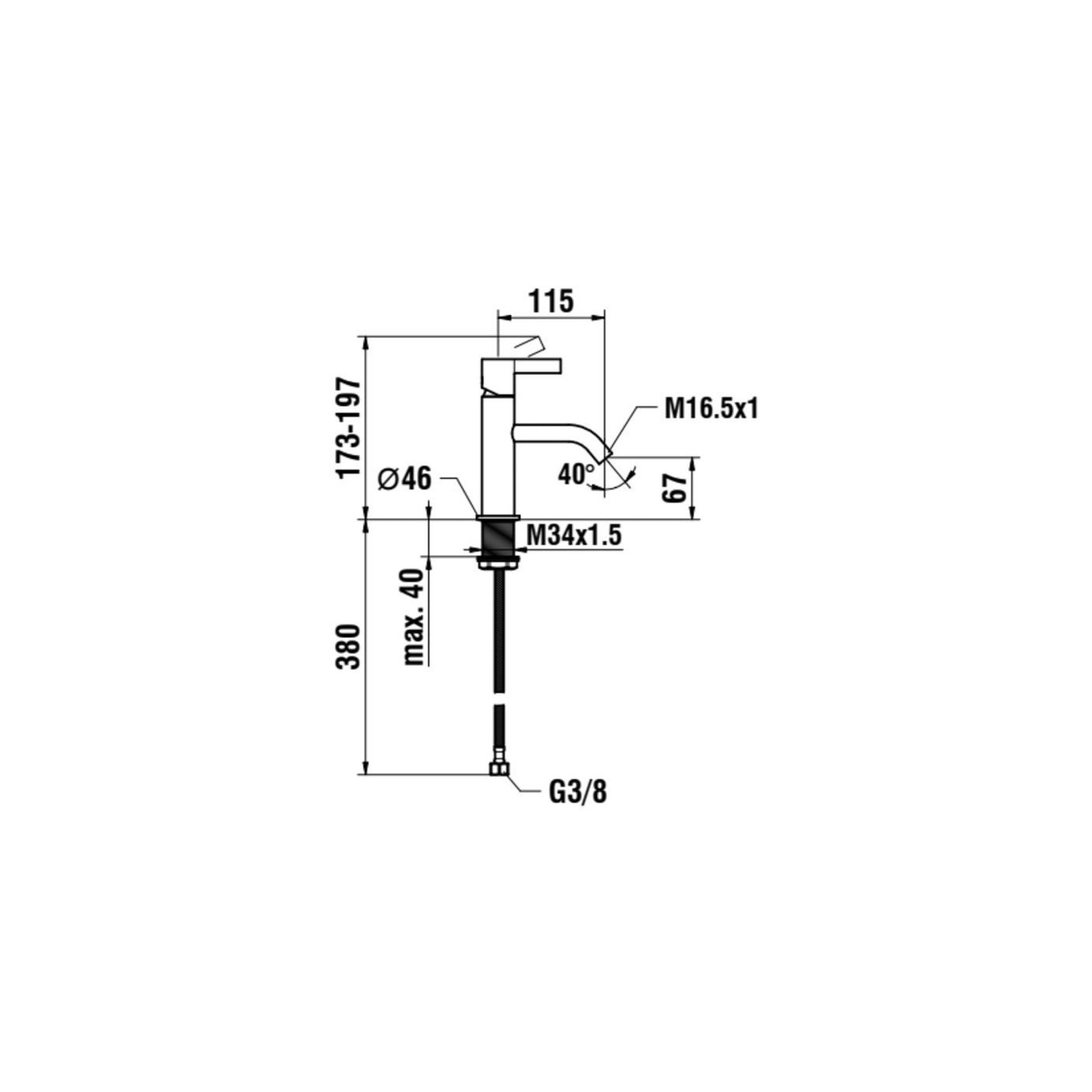 Bateria Umywalkowa Jednouchwytowa Kartell Czarny Mat H3113310811001 Laufen