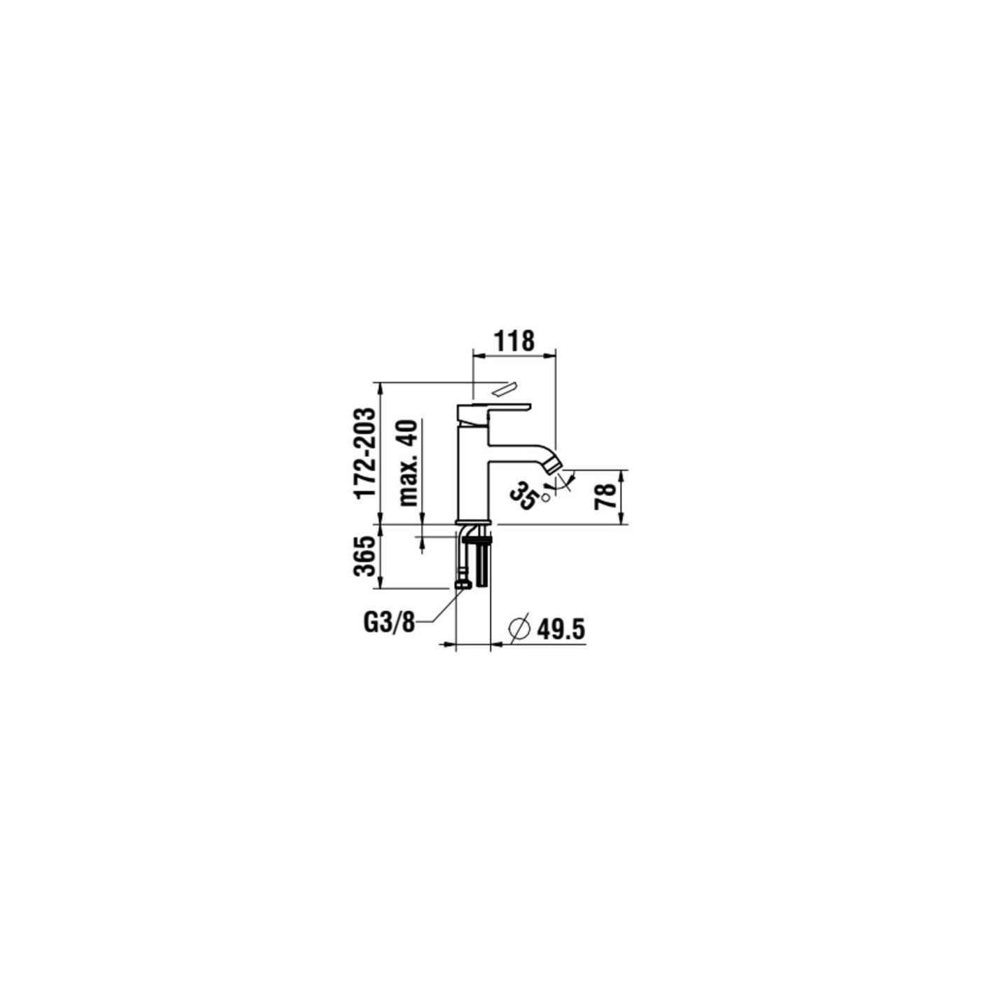 Bateria Umywalkowa Jednouchwytowa Lua Chrom H3110810041101 Laufen